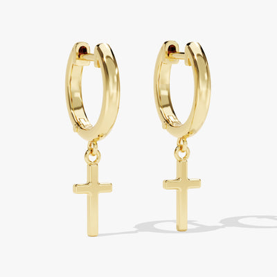 Cross Hoop Earrings