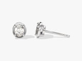 Bezel Oval Solitaire Earrings