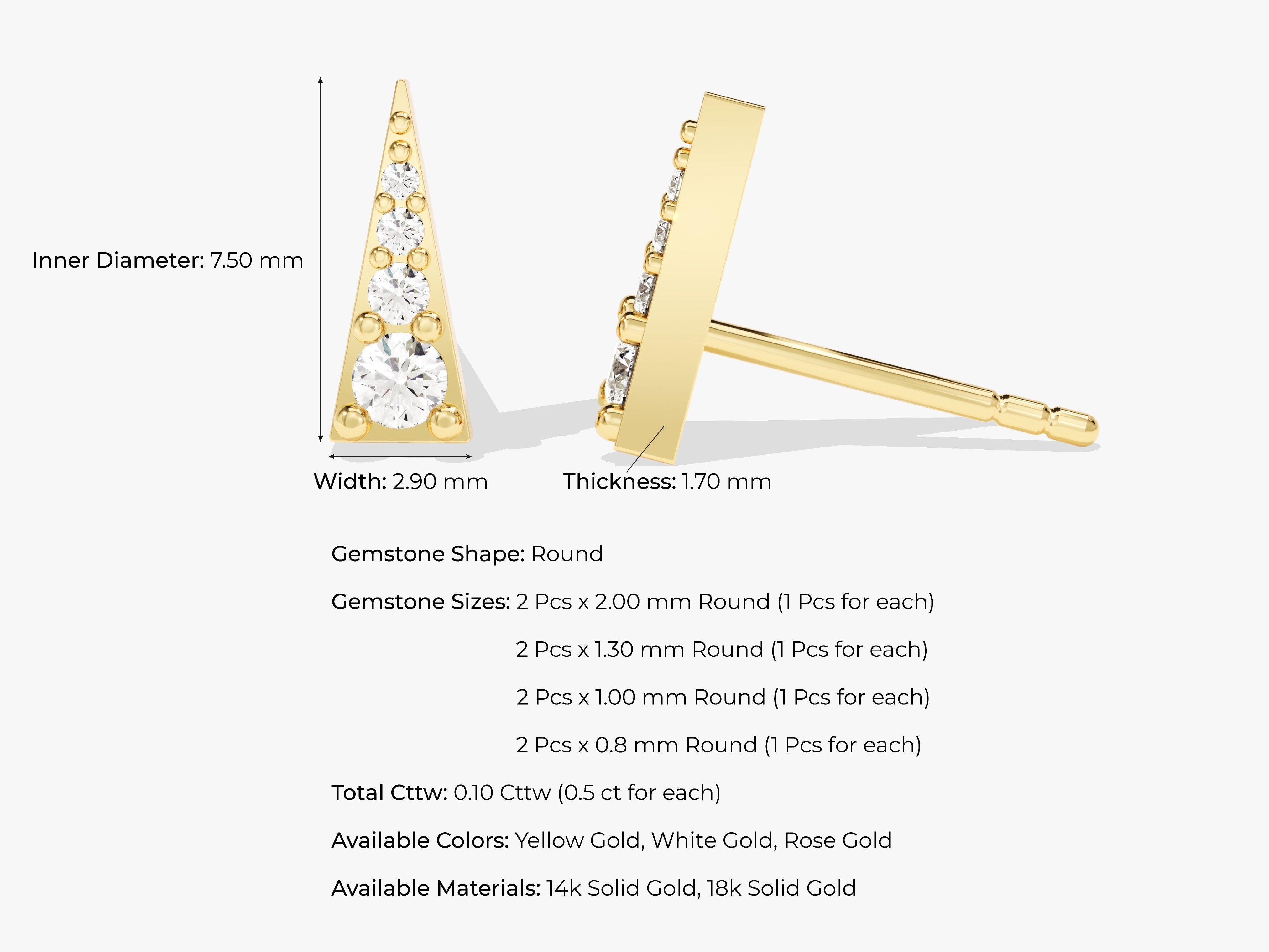 Triangle Stud Earrings