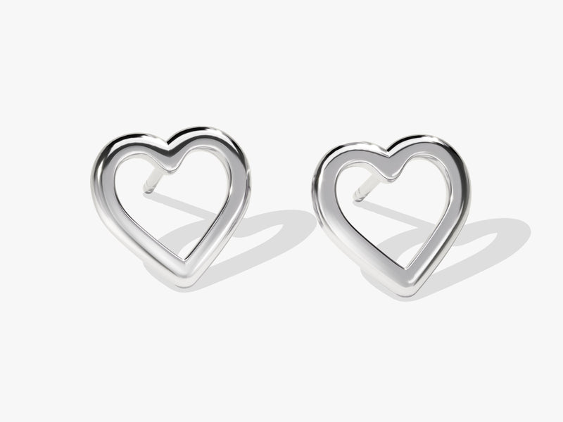 Heart Outline Stud Earrings
