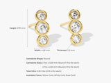 Triple Bezel Earrings