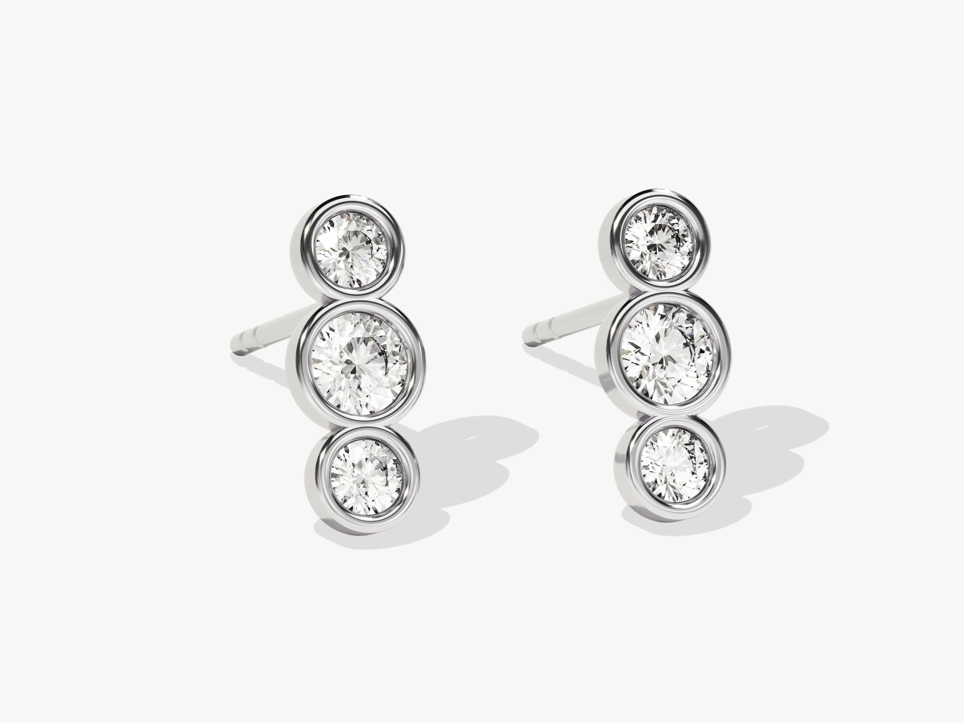 Triple Bezel Earrings