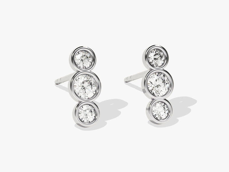 Triple Bezel Earrings