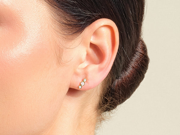 Triple Bezel Earrings