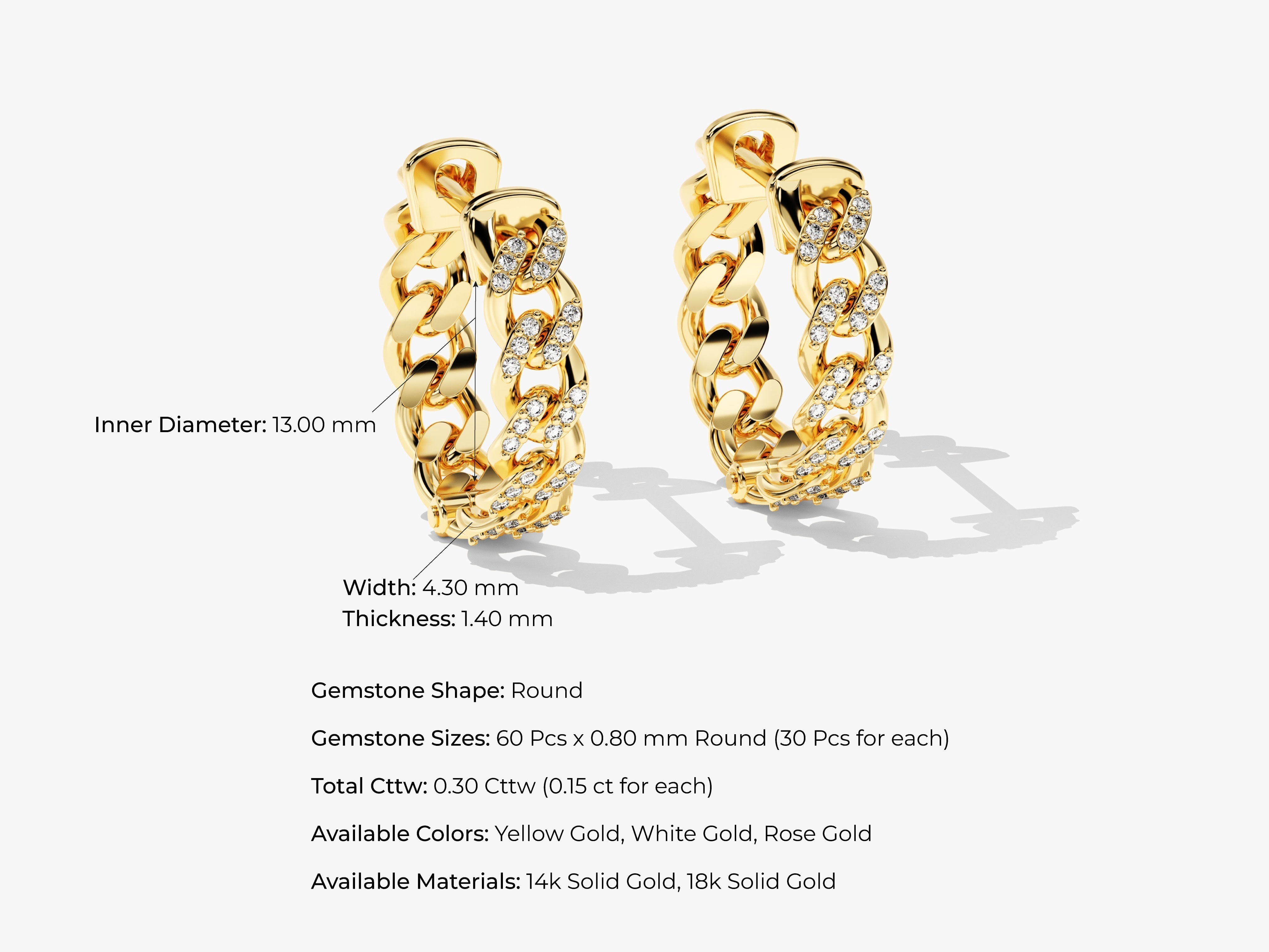 Cuban Chain Earrings