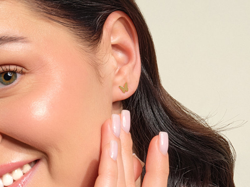 Tiny Butterfly Stud Earrings