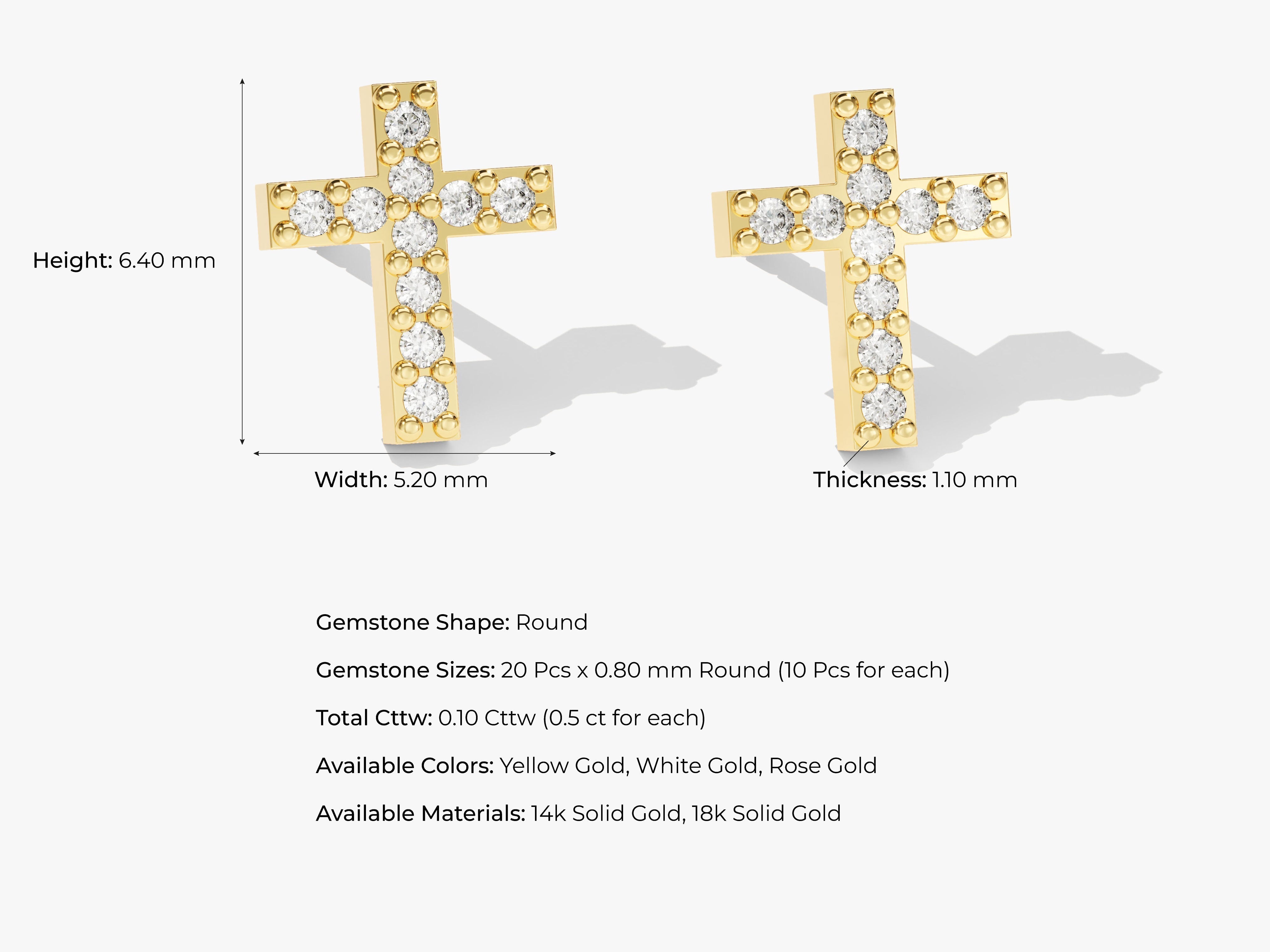 Pave Cross Earrings