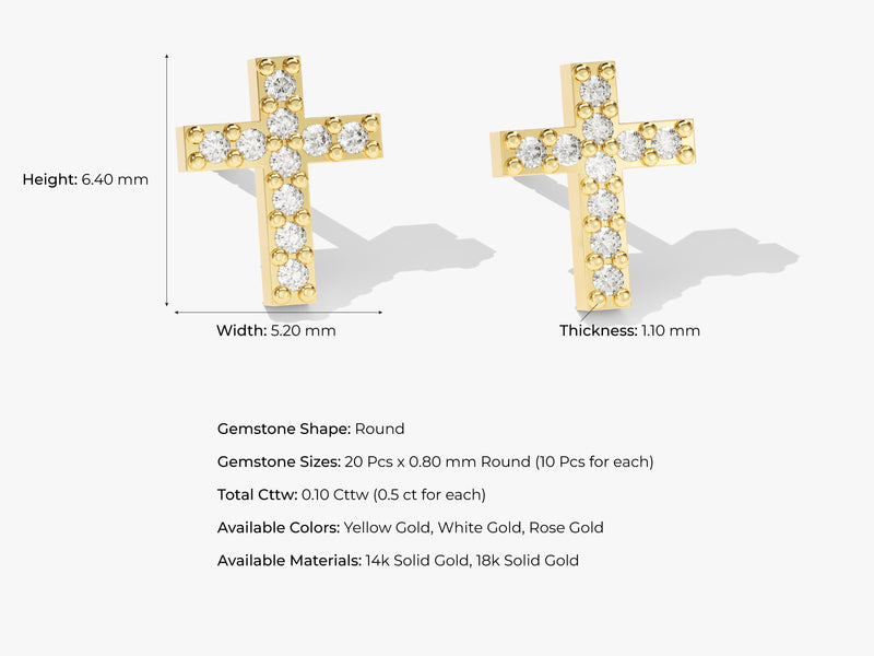 Pave Cross Earrings