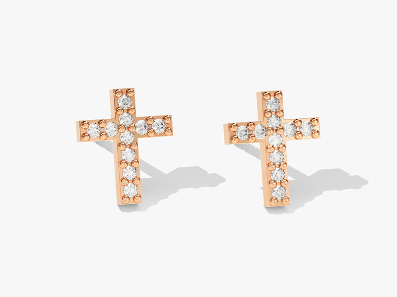 Pave Cross Earrings
