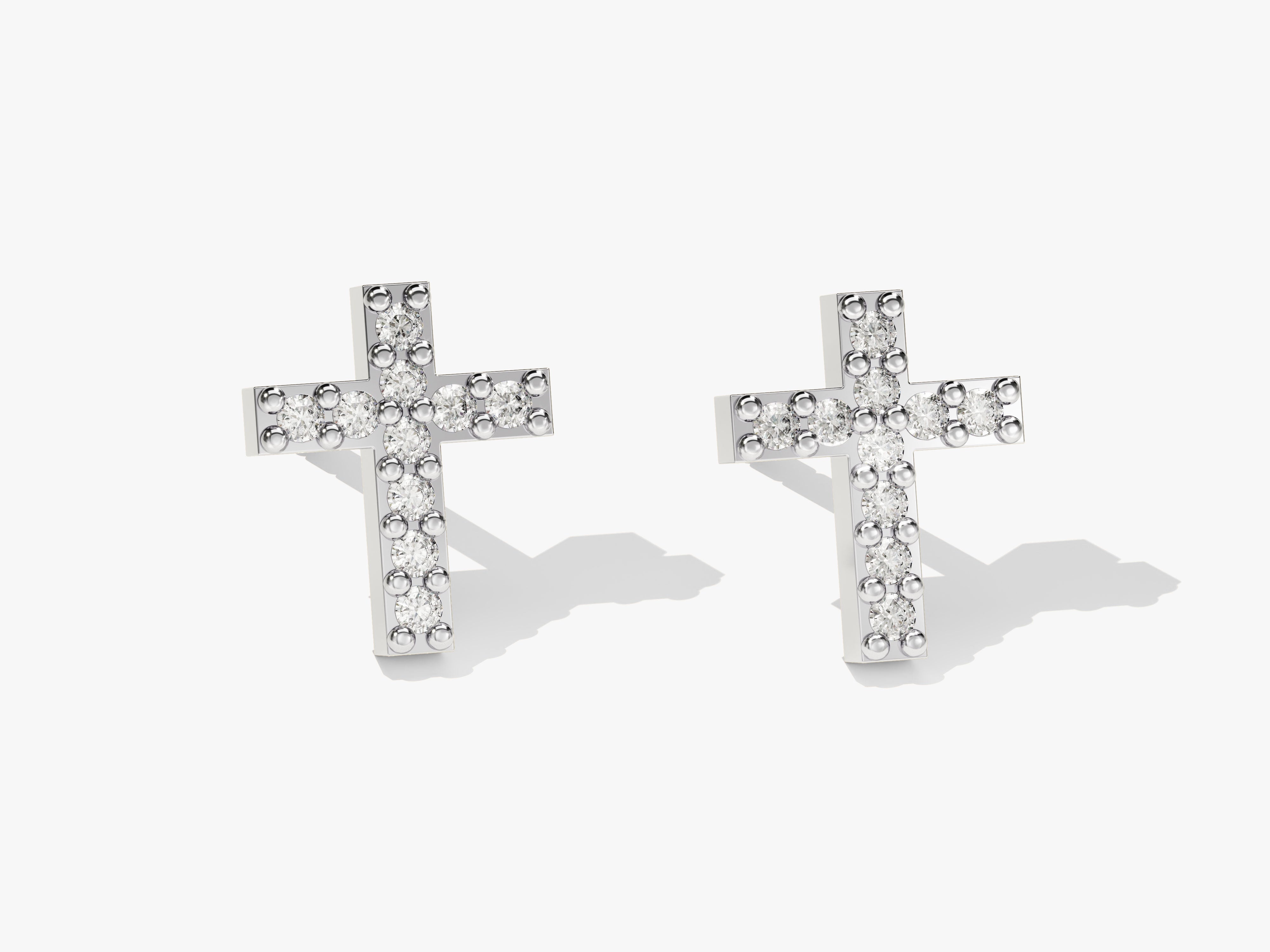 Pave Cross Earrings