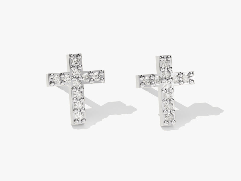 Pave Cross Earrings