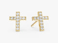 Pave Cross Earrings