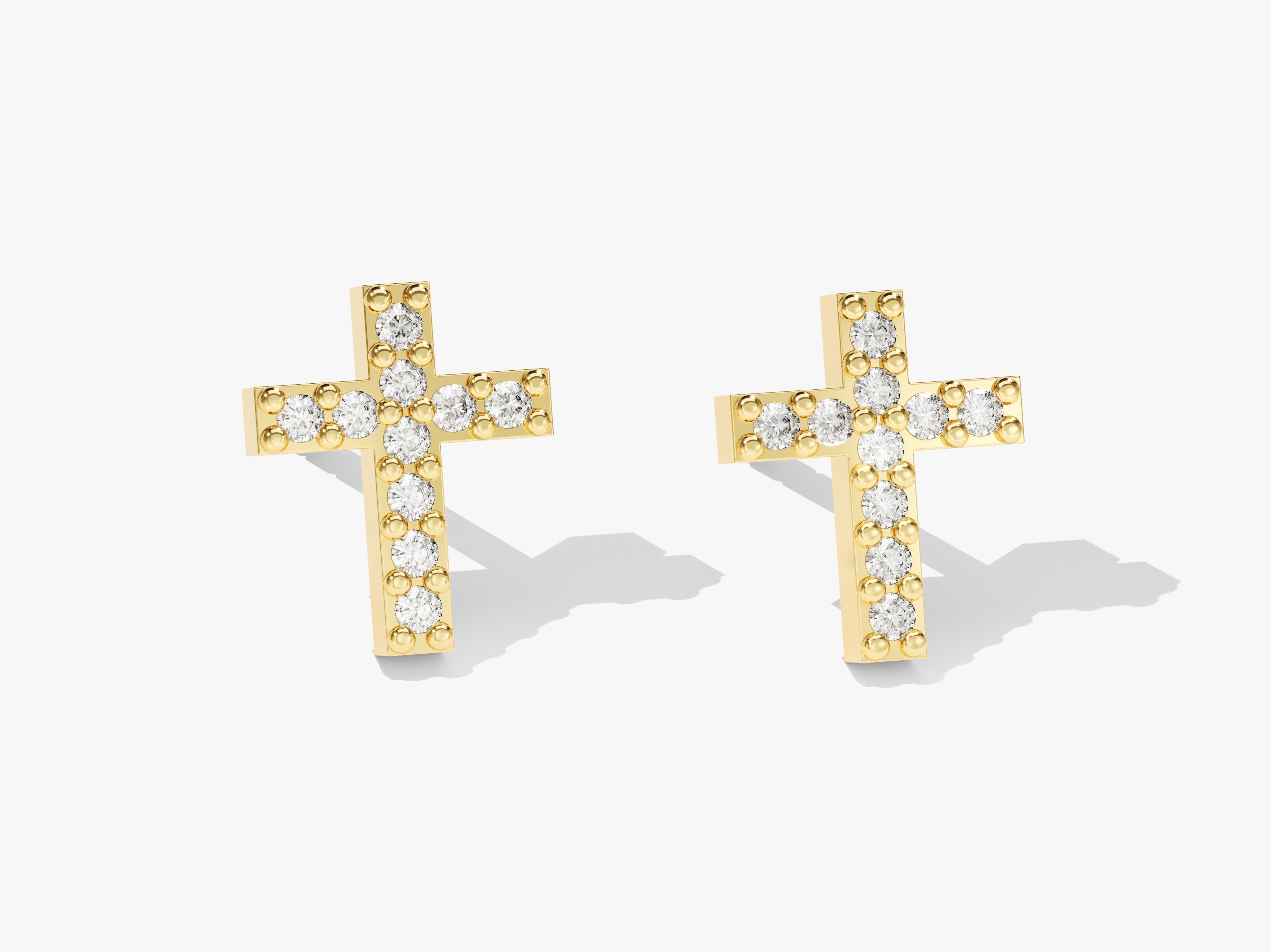 Pave Cross Earrings