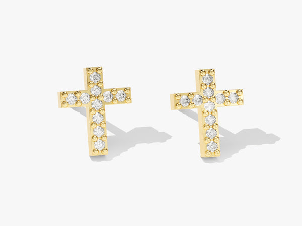 Pave Cross Earrings