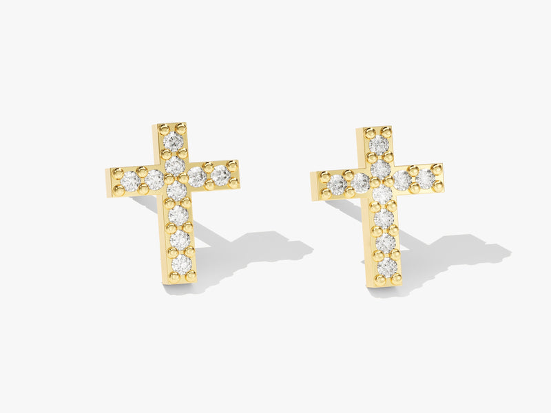 Pave Cross Earrings