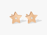 Flush Set Star Earrings