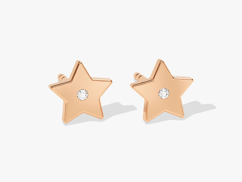 Flush Set Star Earrings