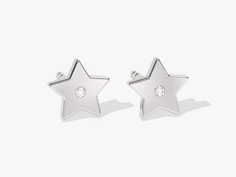 Flush Set Star Earrings