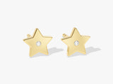 Flush Set Star Earrings