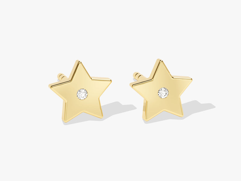 Flush Set Star Earrings