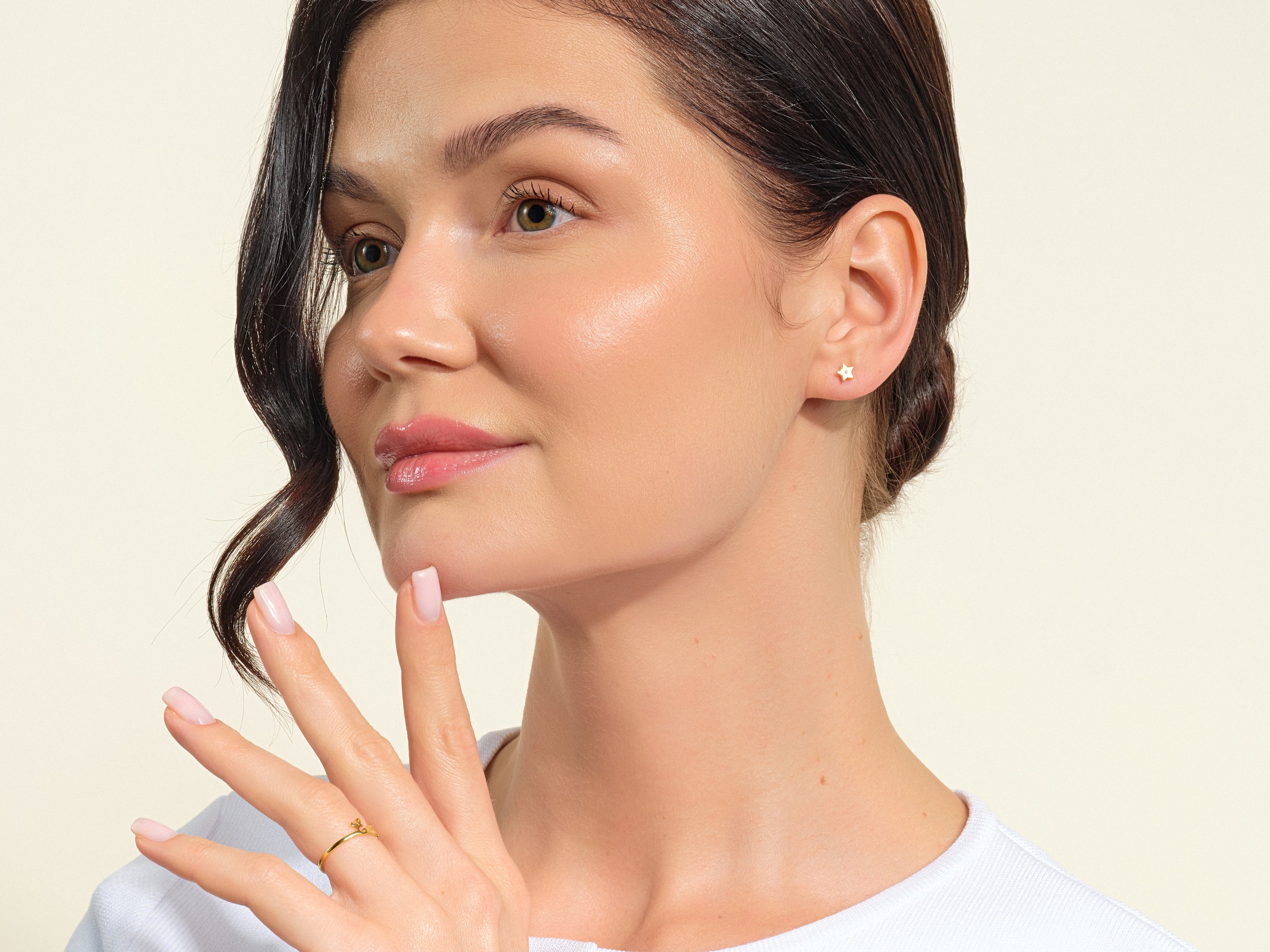 Flush Set Star Earrings