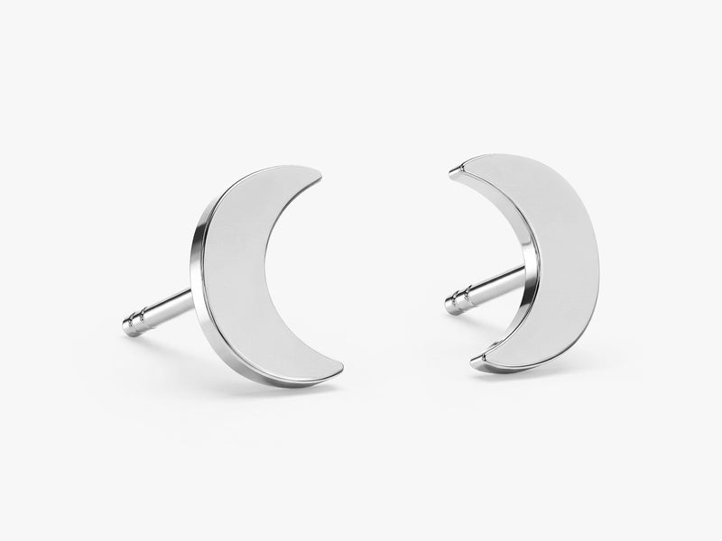 Mini Crescent Moon Stud Earrings