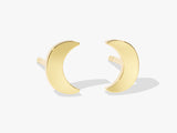 Mini Crescent Moon Stud Earrings