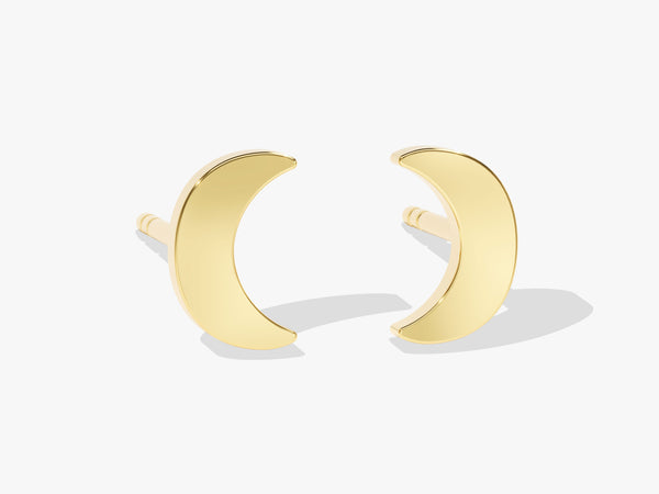 Mini Crescent Moon Stud Earrings
