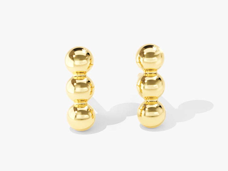 Triple Ball Stud Earrings