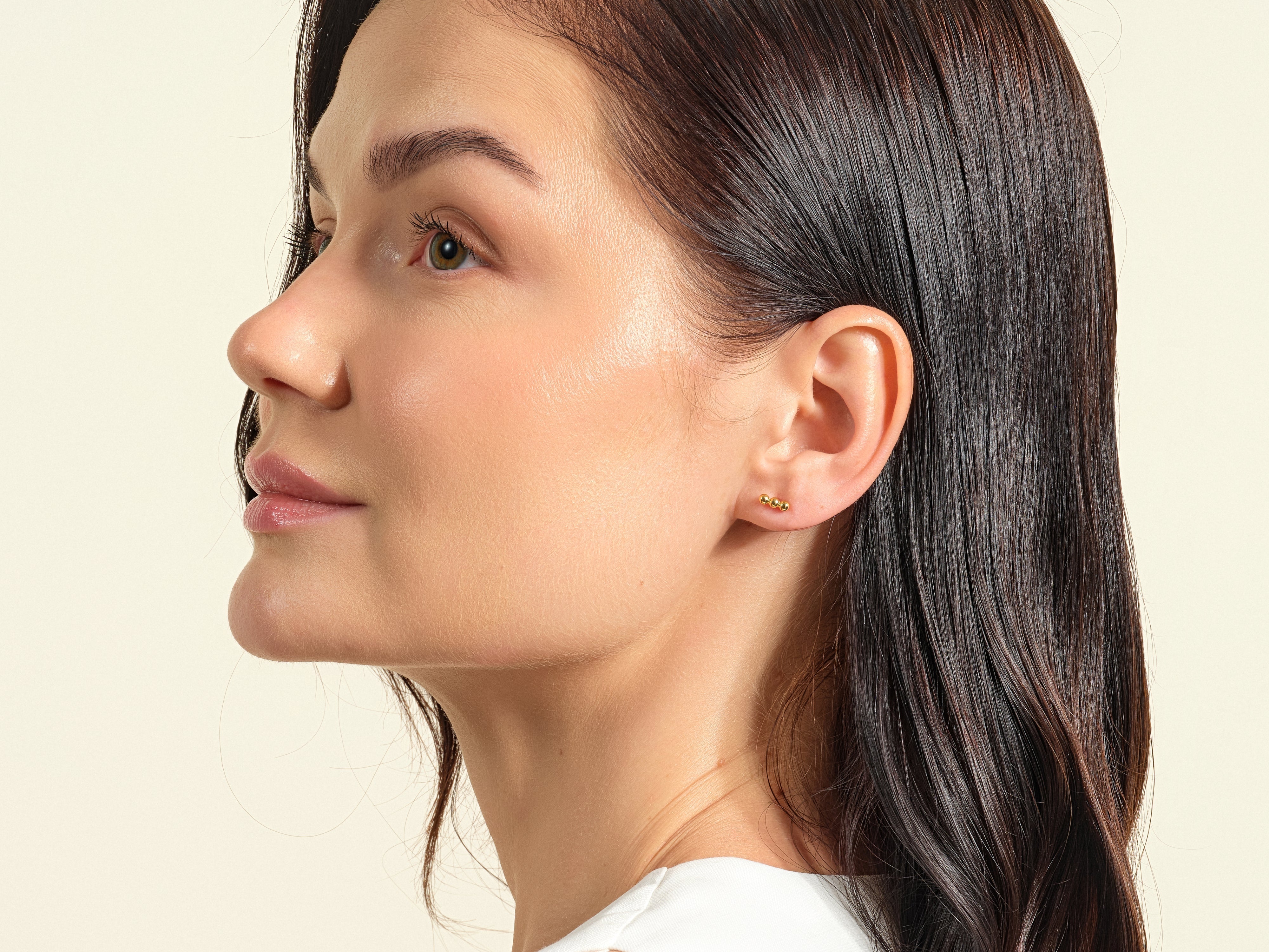 Triple Ball Stud Earrings