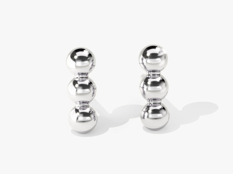 Triple Ball Stud Earrings
