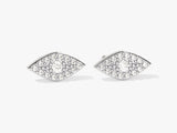 Pave Evil Eye Stud Earrings