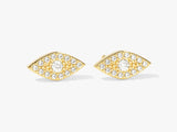 Pave Evil Eye Stud Earrings