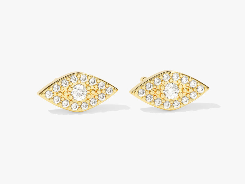 Pave Evil Eye Stud Earrings