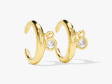 Gold hoop earrings with diamond accents from jewelry firm