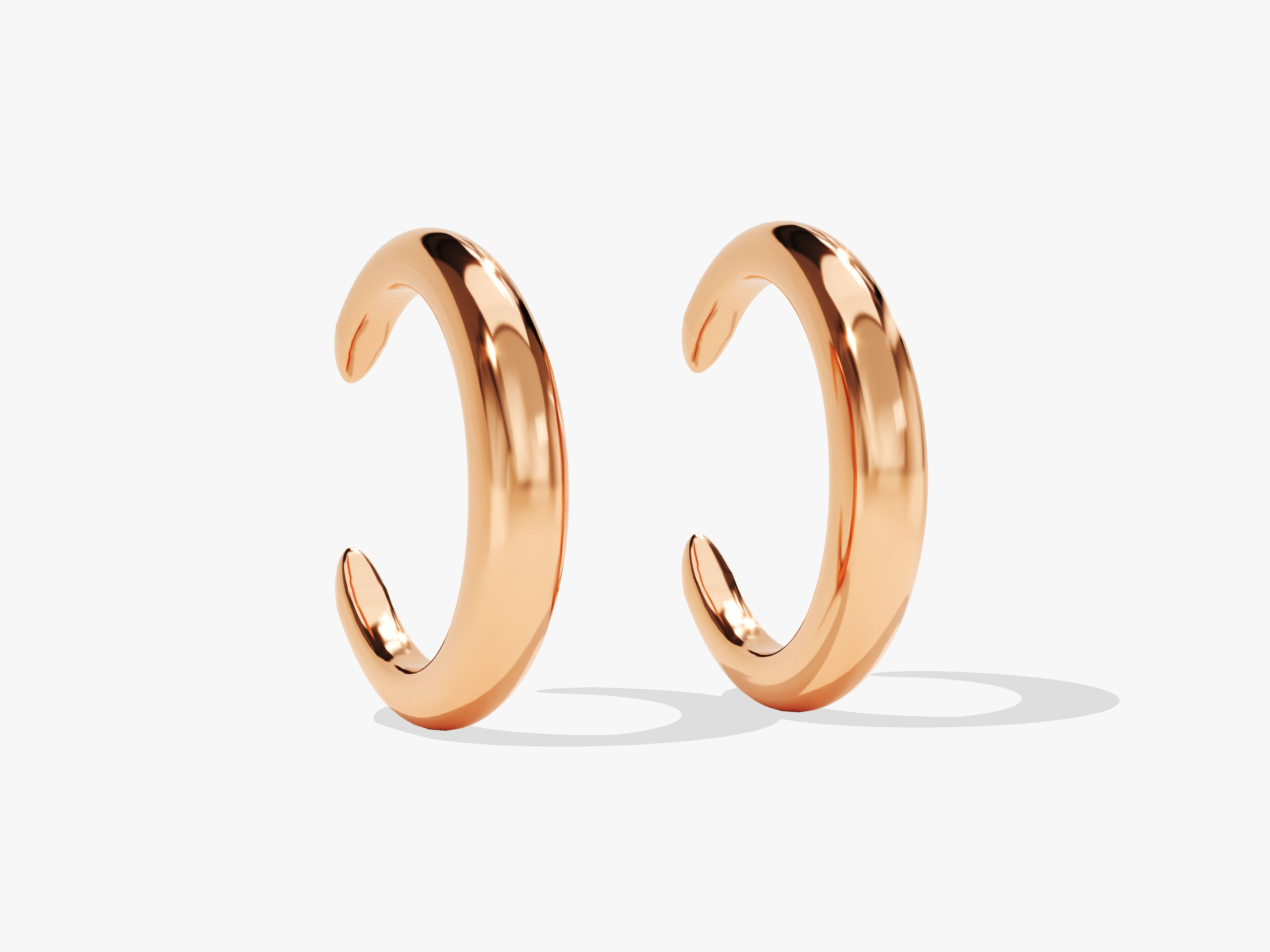 Rose gold hoop earrings from a jewelry company