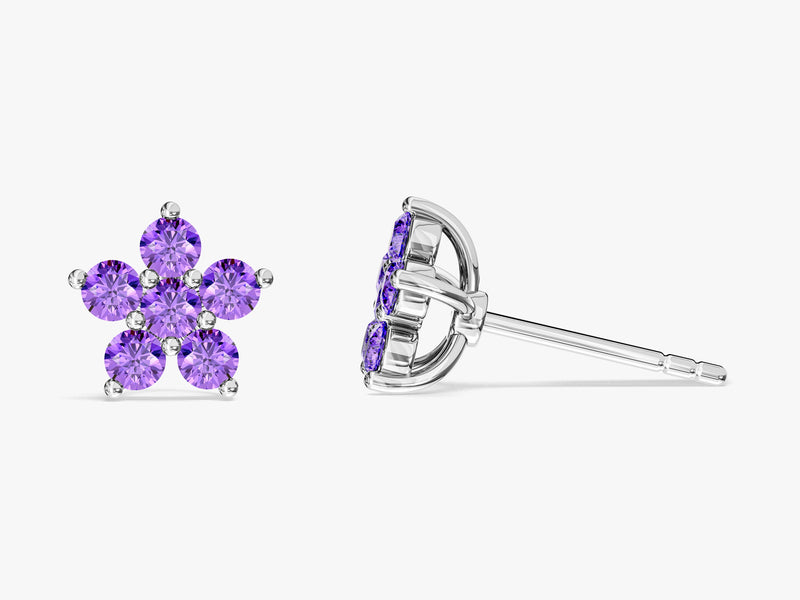 Birthstone Flower Studs