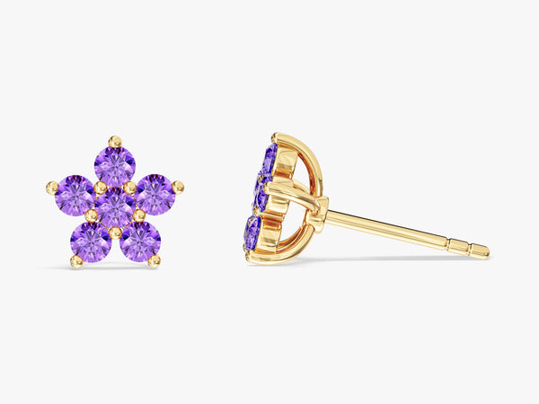 Birthstone Flower Studs