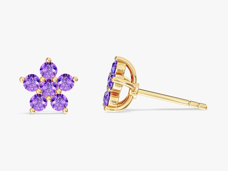 Birthstone Flower Studs