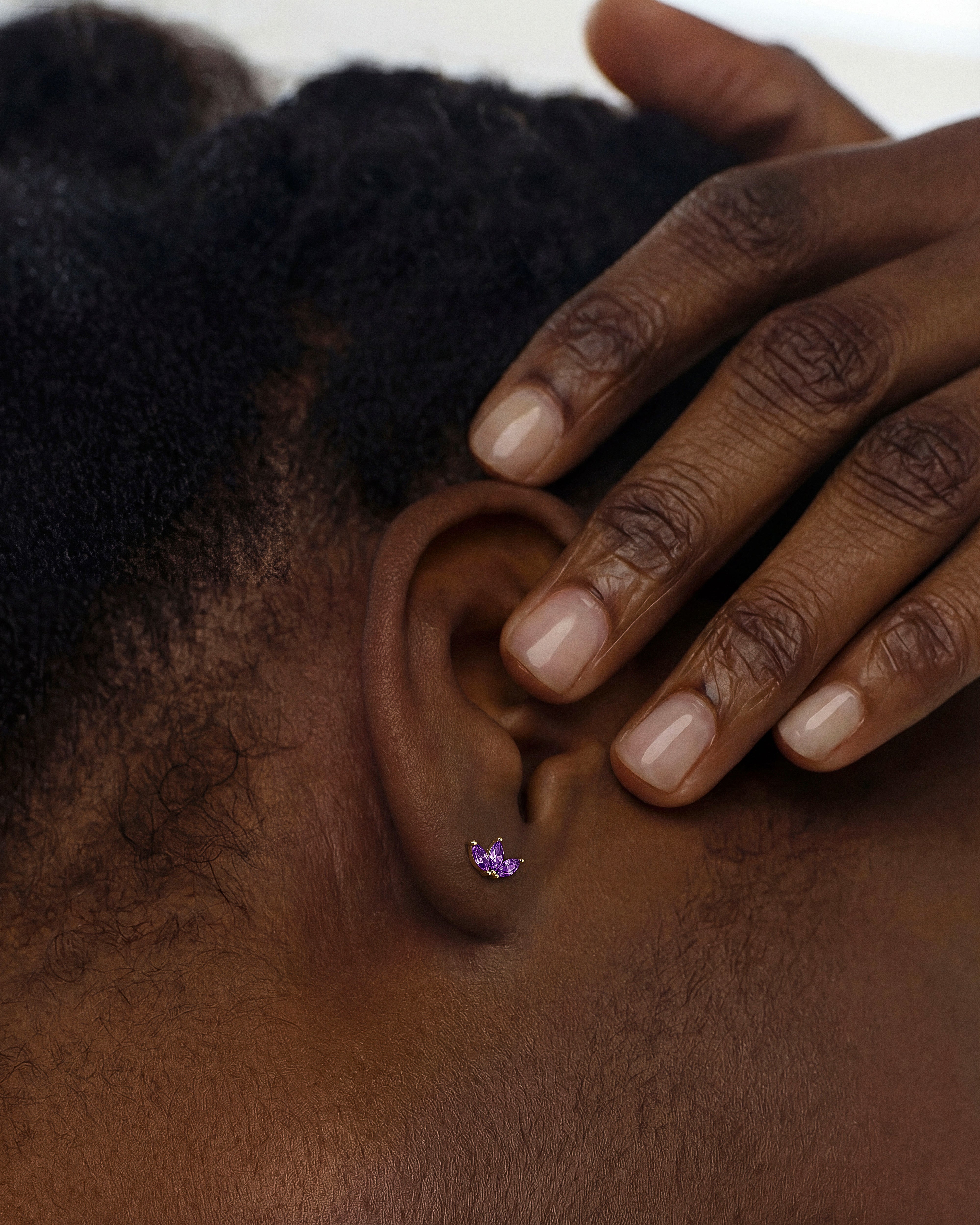 Birthstone Marquise Crown Stud Earrings