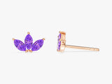Birthstone Marquise Crown Stud Earrings