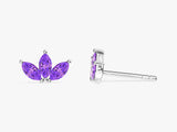Birthstone Marquise Crown Stud Earrings