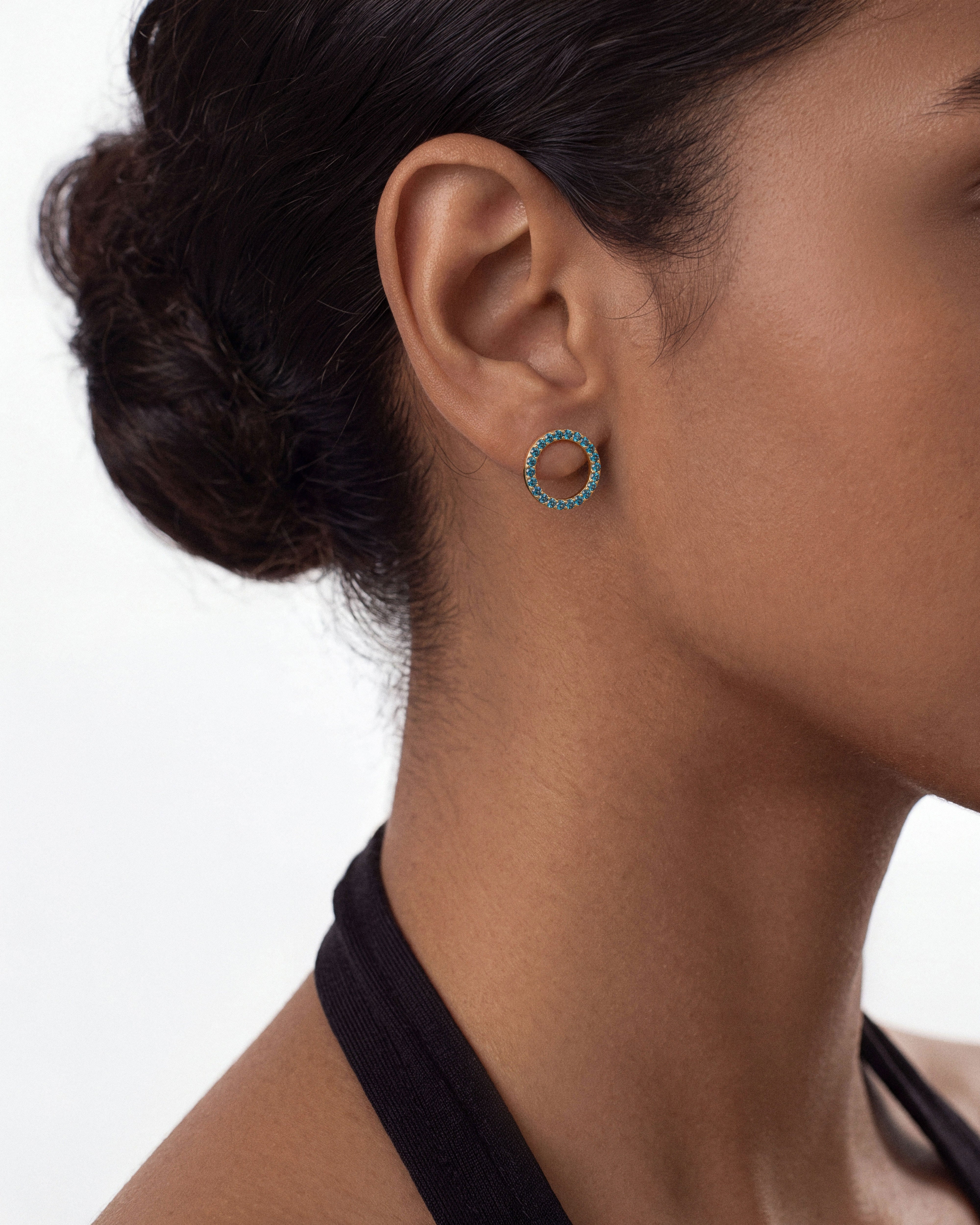 Birthstone Circle Studs