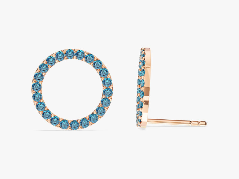 Birthstone Circle Studs