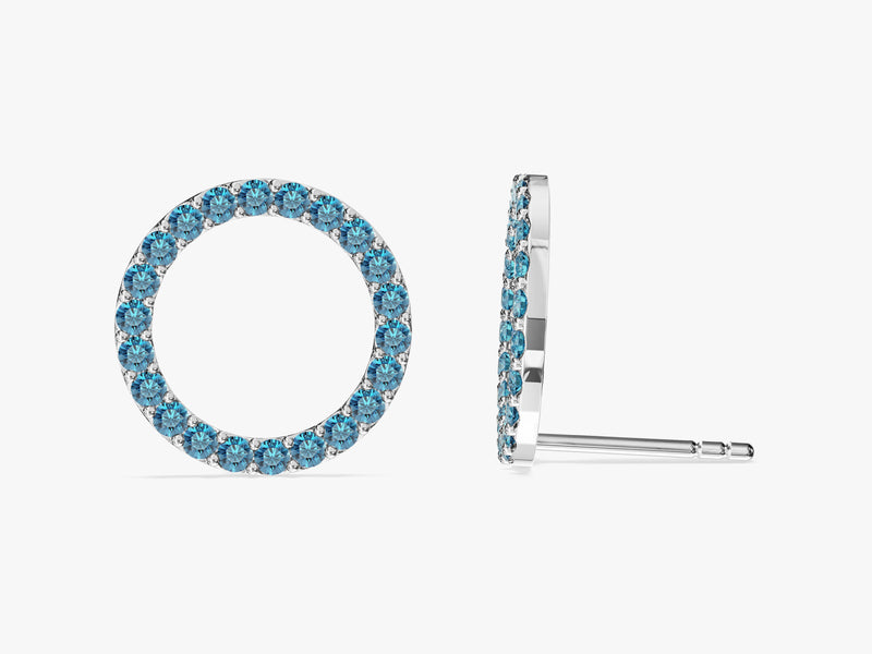 Birthstone Circle Studs