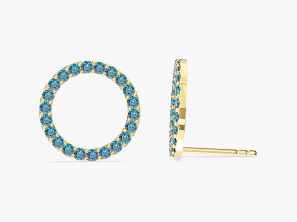 Birthstone Circle Studs