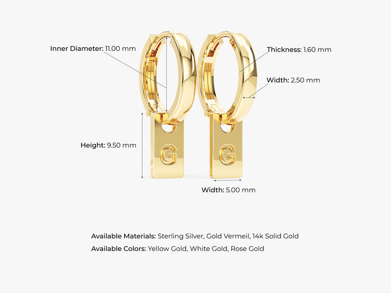 Initial Tag Earrings