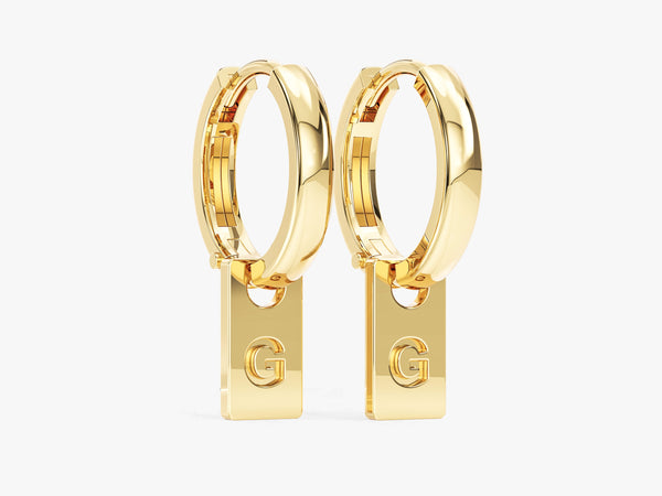 Initial Tag Earrings