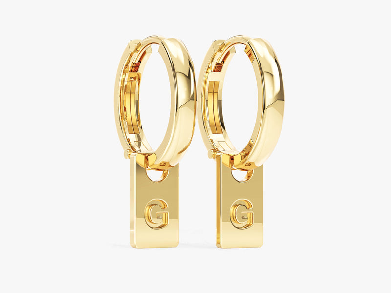 Initial Tag Earrings
