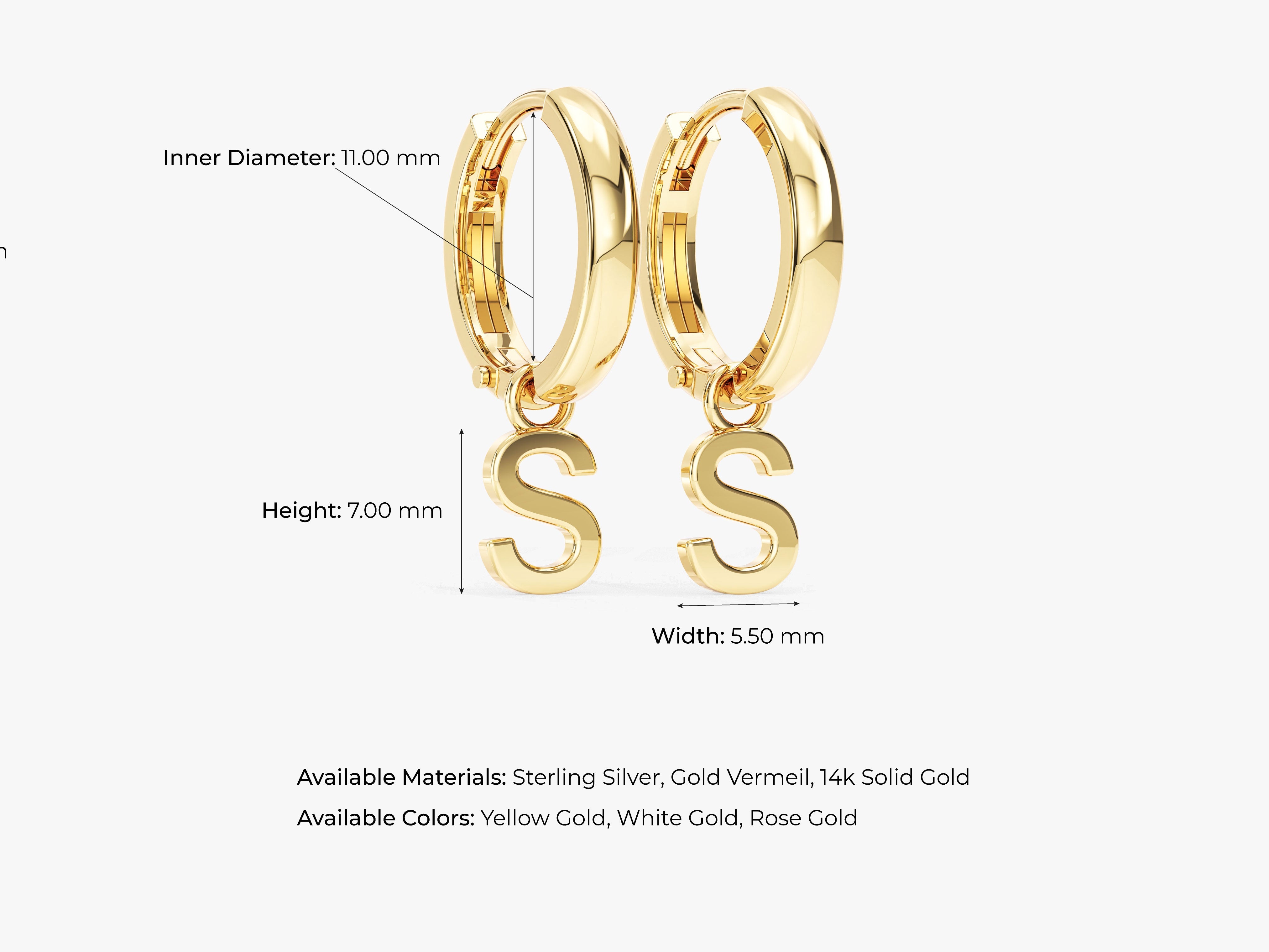 Custom Initial Hoop Earrings